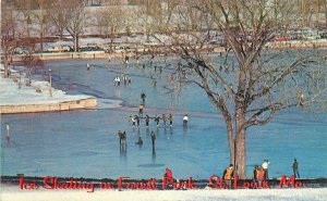 Missouri St. Louis Ice Skating Forest CharmCraft Plastichrome Postcard 22-687