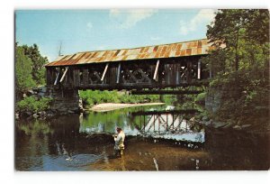 Warner New Hampshire NH Vintage Postcard Old Covered Bridge