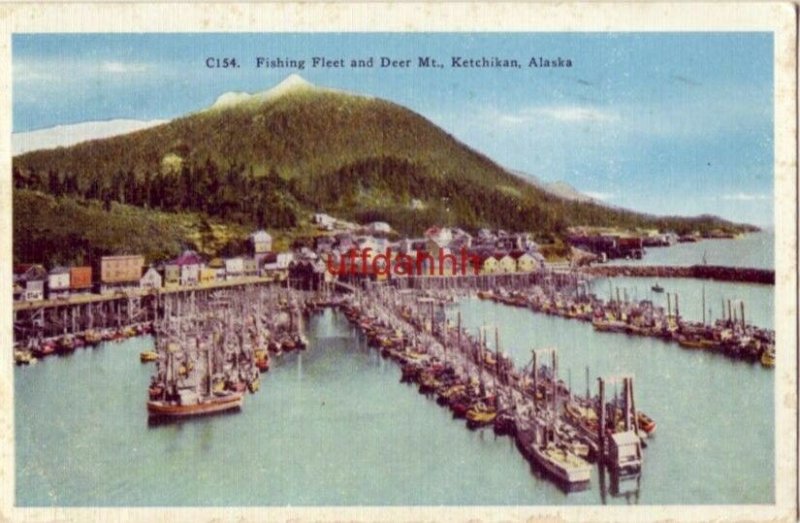 FISHING FLEET AND DEER MT., KETCHIKAN, AK 1949