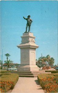 Ponce De Leon Monument, Circle, St. Augustine, Florida, Matanzas Bay, Postcard