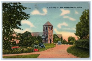 1954 St. Ann's By The Sea Kennebunkport Maine ME, Cars Posted Vintage Postcard 