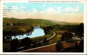 Connecticut Valley Thetford Vermont Scenic Landscape WB Cancel WOB Postcard 