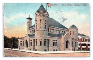 Post Office Atchison Kans. Kansas c1913 Postcard