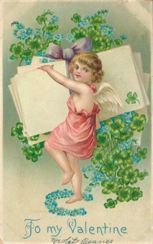 To My Valentine Vintage postcard 01.58