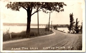 1940s Across the Lake Croton Michigan Real Photo Postcard