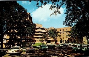 Moline, IL Illinois  MOLINE PUBLIC HOSPITAL  50's Cars  VINTAGE  Chrome Postcard