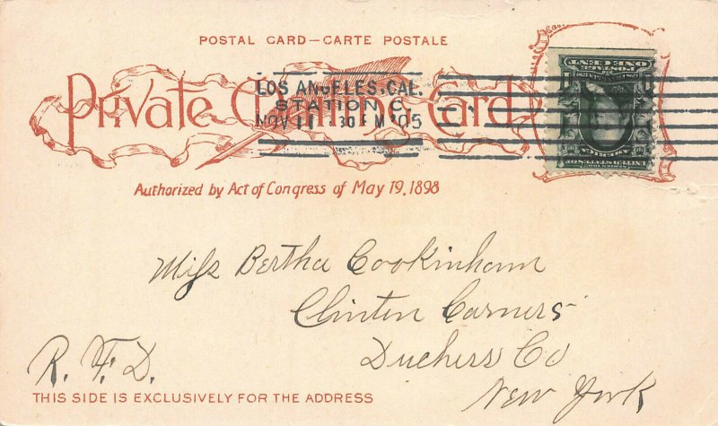 Court House, Los Angeles, California, Private Mailing Card, Used in 1905