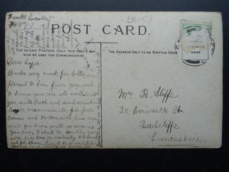 Leicester St. Peters Road GREAT MELBOURNE HALL c1907 RP Postcard