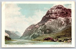 Mount Steven And Hotel Field British Columbia Canada Mountain Houses Postcard