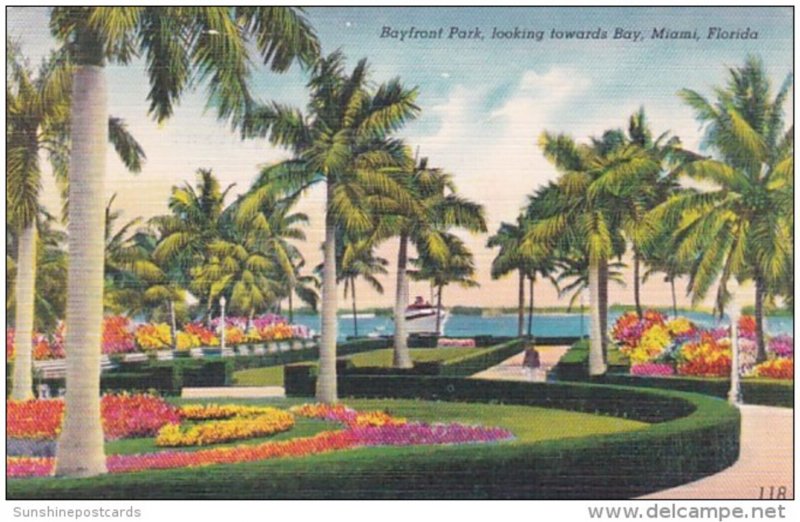Florida Miami Bayfront Park Looking Towards Bay