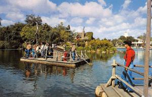 Disneyland Tom Sawyer's Island Log Raft Ride Frontierland Vintage Postcard L690