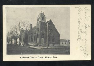 GRUNDY CENTER IOWA METHODIST CHURCH BUILDING VINTAGE POSTCARD 1906