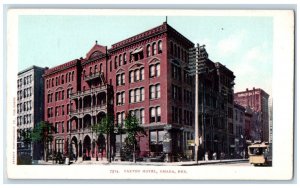 1905 Paxton Hotel Building Streetcar Road Street Omaha Nebraska Vintage Postcard
