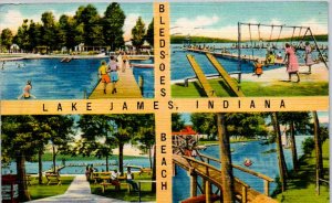 Lake James, Indiana - Come to Bledsoe Beach - in 1947