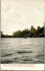 Foot of Seven Mile Rapids on Flambeau River WI Vintage Postcard A79