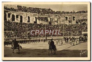 Old Postcard Nimes Les Arenes A Day In The Bullfight Paseo