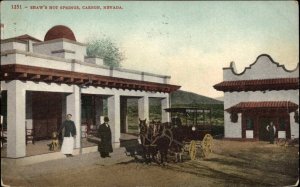 Carson City NV Shaw's Hot Springs Stagecoach c1910 Postcard