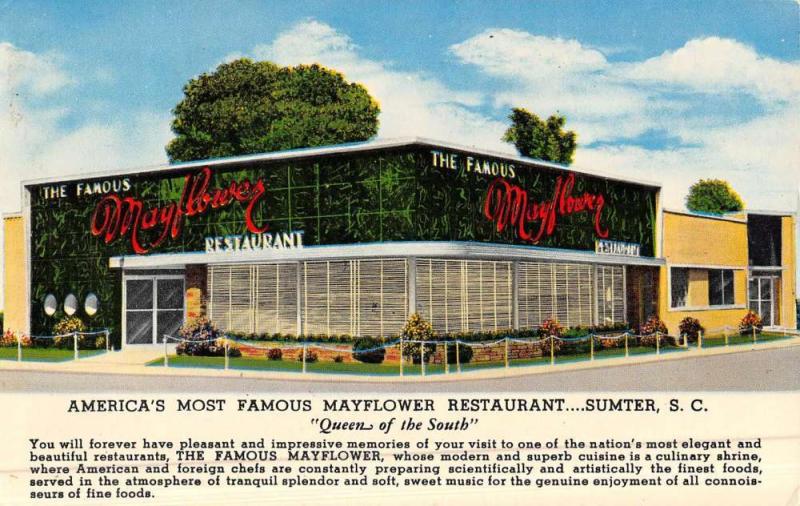 Sumter South Carolina Famous Mayflower Restaurant Vintage Postcard K49625