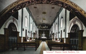 Vintage Postcard Interior Mission Santa Barbara Best Known Mission California CA