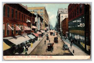 Postcard MO Petticoat Lane East 11th Street Kansas City Mo. Missouri Old Cars