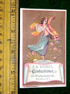 1870s-80s Winged Fairy With Horn of Plenty, J.H Roberts, Candy Providence, RI F8