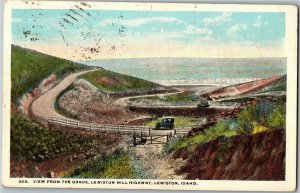 View from the Grade Lewiston Hill Highway Lewiston ID c1924 Vintage Postcard B80