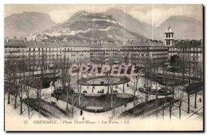 Old Postcard Grenoble Place Victor Hugo Les Forts