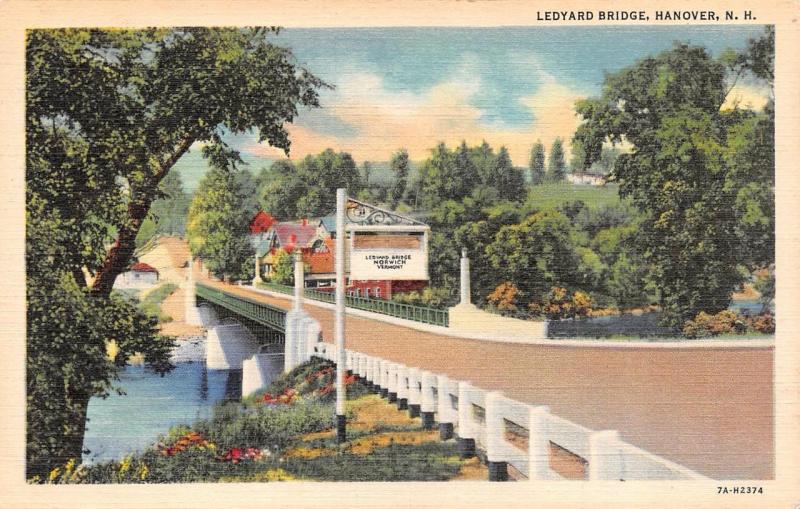 HANOVER, NH New Hampshire  LEDYARD BRIDGE Grafton County  c1940's Linen Postcard