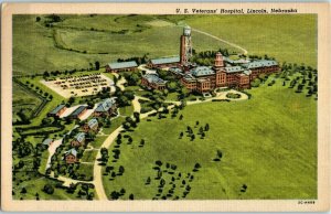 Aerial View Postcard US Veterans Hospital Lincoln Nebraska