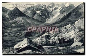 Old Postcard Dauphine Lautaret Pass the Massif de la Meije seen from the road...