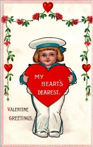 Valentine Greetings - My Heart's Desire - Embossed - c1908