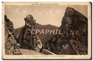 Old Postcard The Verdon gorges The exit of the gorge