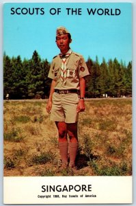 c1968 Singapore Scouts Of The World Boy Scouts Of America Youth Vintage Postcard