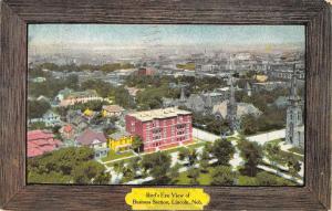 Lincoln Nebraska birds eye view business section antique pc Z40252