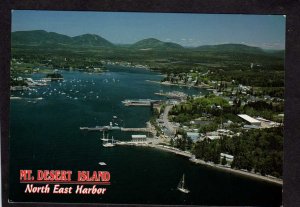ME Aerial View Mt Desert Island North East Harbor Postcard Acadia National Park