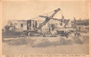 Miami Beach Florida Plaza Rooney Hotel Removing Sand in Streets PC AA83760