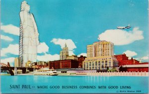 Saint Paul MN Minnesota Skyline Unused 1950s Richie Studios Postcard G93