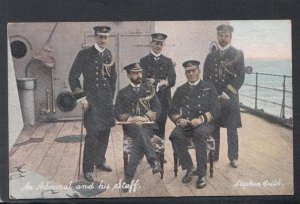 Military Postcard - Naval - Royal Navy - An Admiral and His Staff SW505