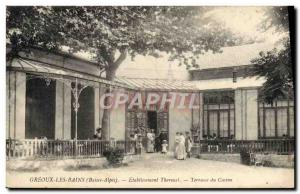 Old Postcard Cures Greoux les Bains Thermal baths Casino Terrace