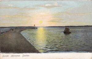 Sweden Halmstad Sunset Scene 1909