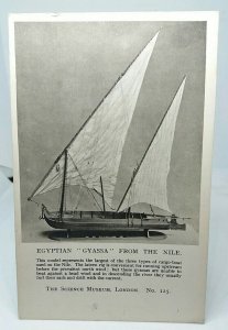 Egyptian Gyassa Cargo Boat From The Nile Vintage Science Museum Postcard no 125