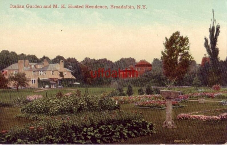 ITALIAN GARDEN AND M K HUSTED RESIDENCE, BROADALBIN, NY.