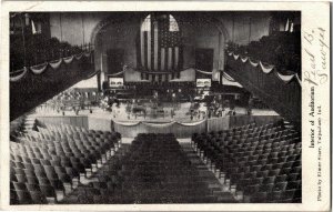 Interior of Auditorium, Valparaiso IN Undivided Back c1907 Vintage Postcard B69