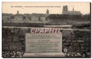 Old Postcard Panorama Orleans and location of Fort Turrets