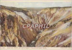 Postcard Old Canyon From Artist's Point Yellowstone Park
