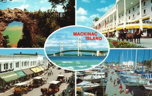 Vintage Postcard Arch Rock Grand Hotel Main St. Harbor Mackinac Island Michigan