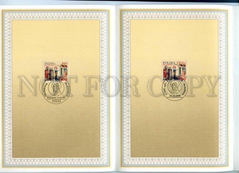 468010 Germany 1993 year first day folding sheet Hedwig together with Poland