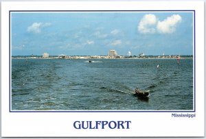 VINTAGE CONTINENTAL SIZE POSTCARD GULFPORT HRABOR AT GULFPORT MISSISSIPPI