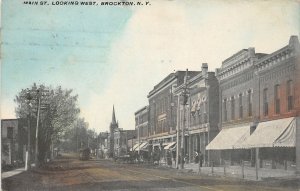 G60/ Brockton New York Postcard 1912 Main Street Looking West