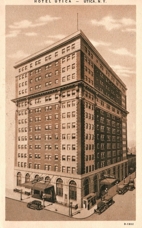 Vintage Postcard 1920's Hotel Utica Historic Landmark Vacation Utica New York NY 